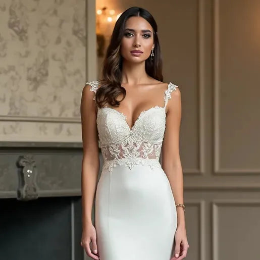 Mermaid Wedding Dress with a Bustier Top for a Stunning Bridal Fit