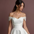 Elegant Short Wedding Dress and Mini Dress with an Illusion Lace Neckline