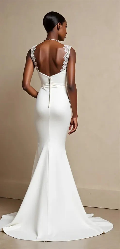 Mermaid Wedding Dress with a Dramatic Fishtail for a Bold Bridal Look