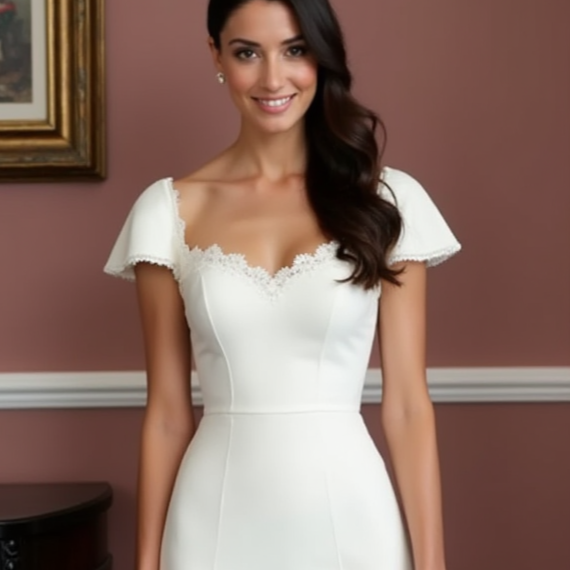 Sexy Short Wedding Dress and Mini Dress with a Plunging Neckline for a Bold Look