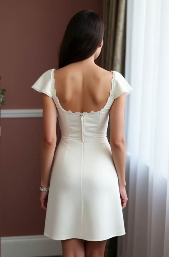 Sexy Short Wedding Dress and Mini Dress with a Plunging Neckline for a Bold Look