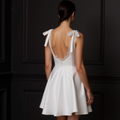 Romantic Mini Short Wedding Dress with a Flowing Skirt for a Dreamy Wedding Style