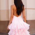 Timeless Pink Evening Dress and Prom Gown with Crystal Detailing for a Touch of Glam