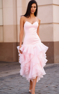 Timeless Pink Evening Dress and Prom Gown with Crystal Detailing for a Touch of Glam