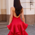 Stunning Red Evening Dress and Prom Gown with a Backless Design for a Sexy Look