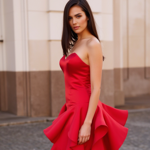 Stunning Red Evening Dress and Prom Gown with a Backless Design for a Sexy Look