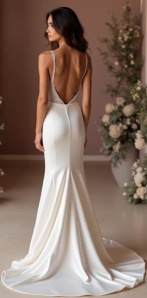 Mermaid Wedding Dress for Second Weddings, Reception, or Vow Renewal