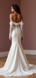 Mermaid Wedding Dress with Elegant Sleeves for a Sophisticated Look