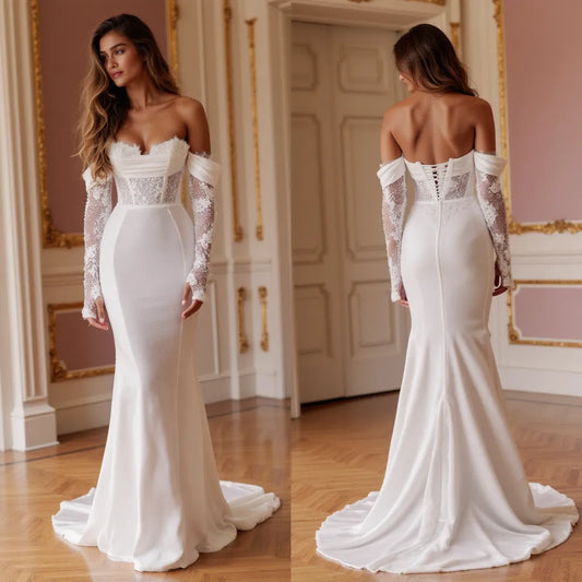 Mermaid Wedding Dress for Petite Brides Wanting a Long and Elegant Look