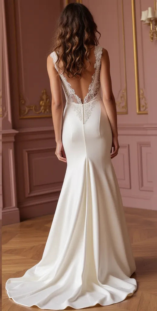 Mermaid Bridal Gown with Romantic Details for a Dreamy Wedding