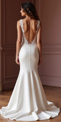 Mermaid Bridal Gown for Intimate Weddings, Reception, and Celebrations