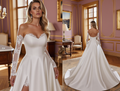 Classic White Princess Wedding Dress with a Full Skirt for a Royal Feel