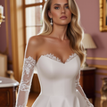 Classic White Princess Wedding Dress with a Full Skirt for a Royal Feel
