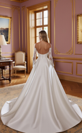 Classic White Princess Wedding Dress with a Full Skirt for a Royal Feel