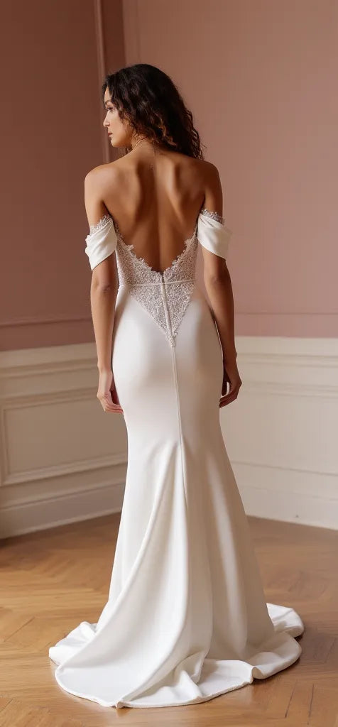 Mermaid Wedding Gown with a Long Train for a Dramatic Wedding Entrance