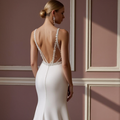 A-Line White Wedding Dress with Ruched Bodice for a Flattering Fit