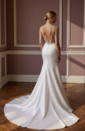 A-Line White Wedding Dress with Ruched Bodice for a Flattering Fit
