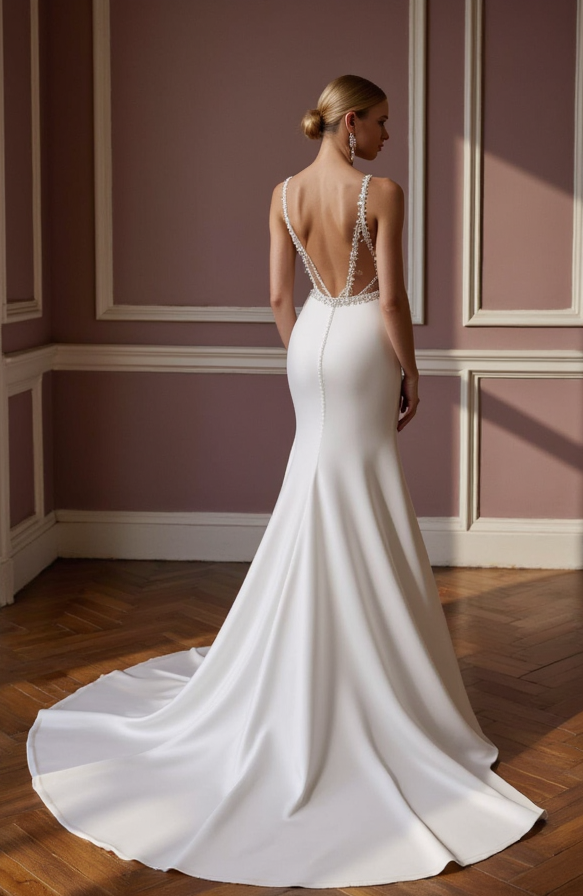 A-Line White Wedding Dress with Ruched Bodice for a Flattering Fit