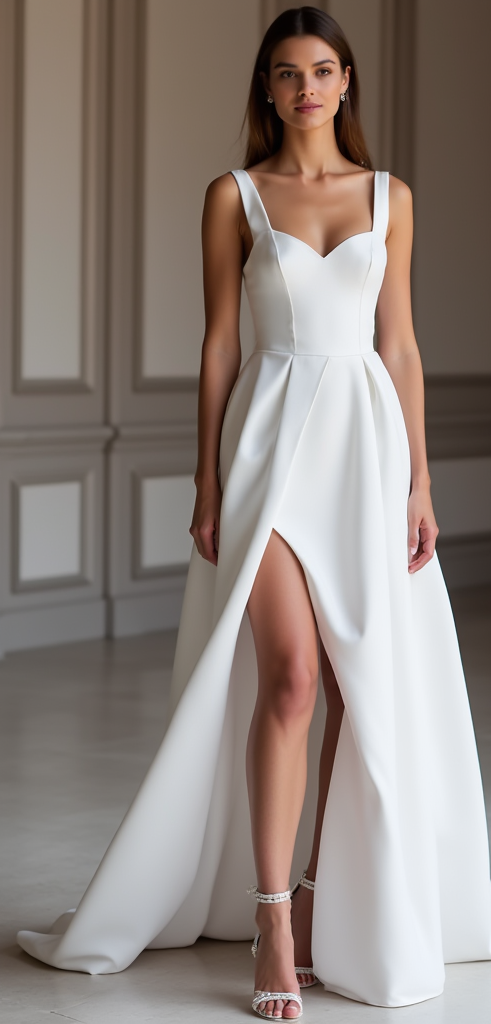 Dazzling White A-Line Bridal Gown with Glitter Tulle and Flowing Layers