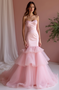 Fashion-Forward Pink Evening Dress & Prom Dress with Geometric Sequin Patterns