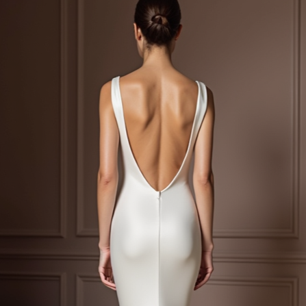 Glamorous White Mermaid Wedding Dress with a Satin Skirt for a Luxe Look