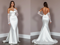 Elegant White Mermaid Wedding Gown with Beaded Embellishments for Extra Sparkle