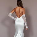 Elegant White Mermaid Wedding Gown with Beaded Embellishments for Extra Sparkle