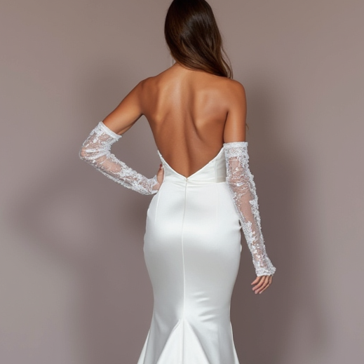 Elegant White Mermaid Wedding Gown with Beaded Embellishments for Extra Sparkle