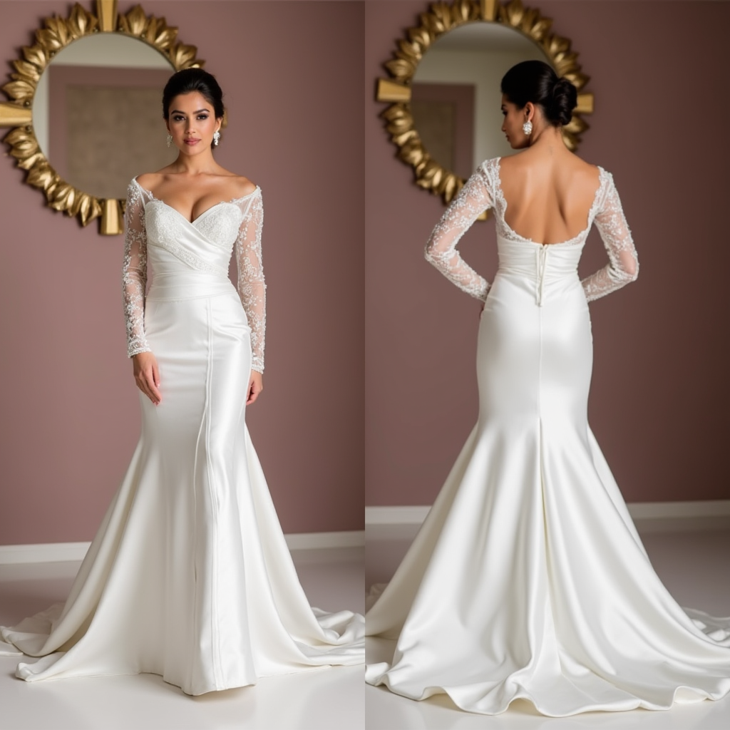 Timeless White Mermaid Wedding Dress with a Corset Back for a Secure Fit