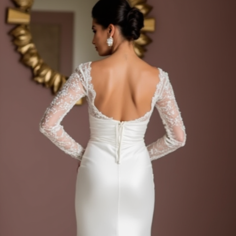 Timeless White Mermaid Wedding Dress with a Corset Back for a Secure Fit
