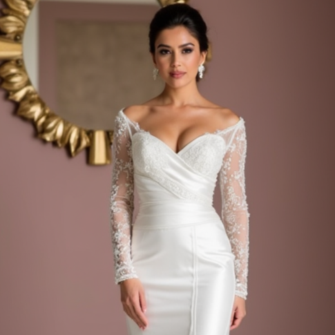 Timeless White Mermaid Wedding Dress with a Corset Back for a Secure Fit