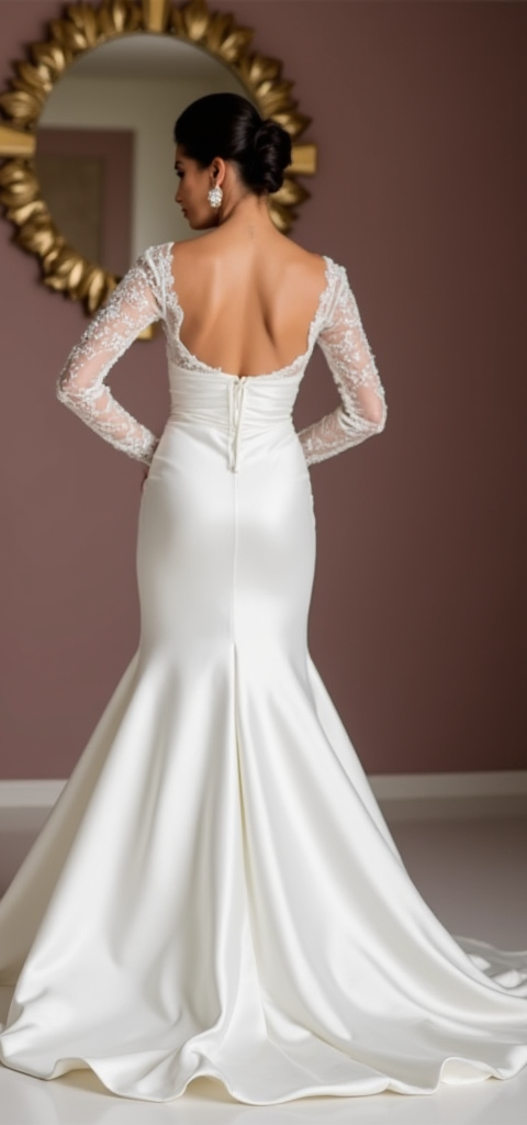 Timeless White Mermaid Wedding Dress with a Corset Back for a Secure Fit