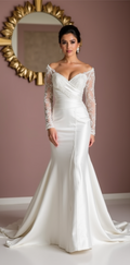 Timeless White Mermaid Wedding Dress with a Corset Back for a Secure Fit