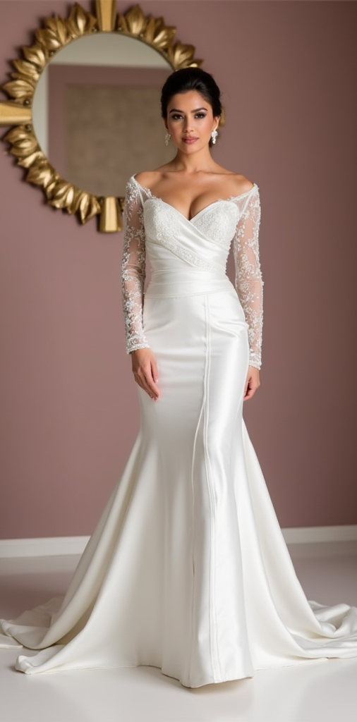 Timeless White Mermaid Wedding Dress with a Corset Back for a Secure Fit