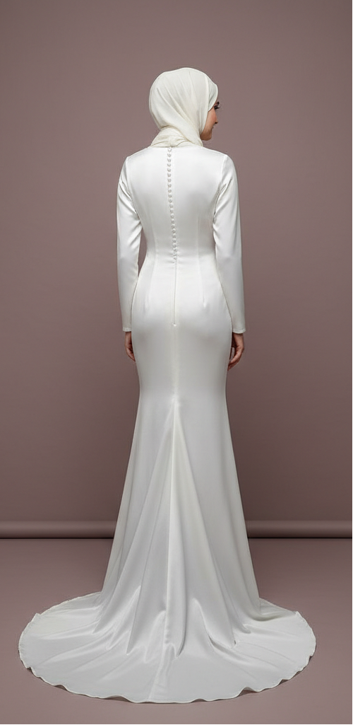 Handmade Custom Bridal Gown Long Sleeve Tulle Wedding Dress