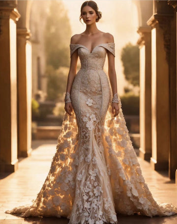 Vestidos De Novia románticos con cuello en forma De corazón, Vestido De encaje con apliques para Novia, Vestido De Novia De sirena De lujo, Vestido De Novia