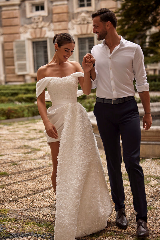 Vestido De Novia De sirena 2 en 1, Vestido De Novia moderno sin mangas con lazo De satén, Vestido De Novia De princesa 