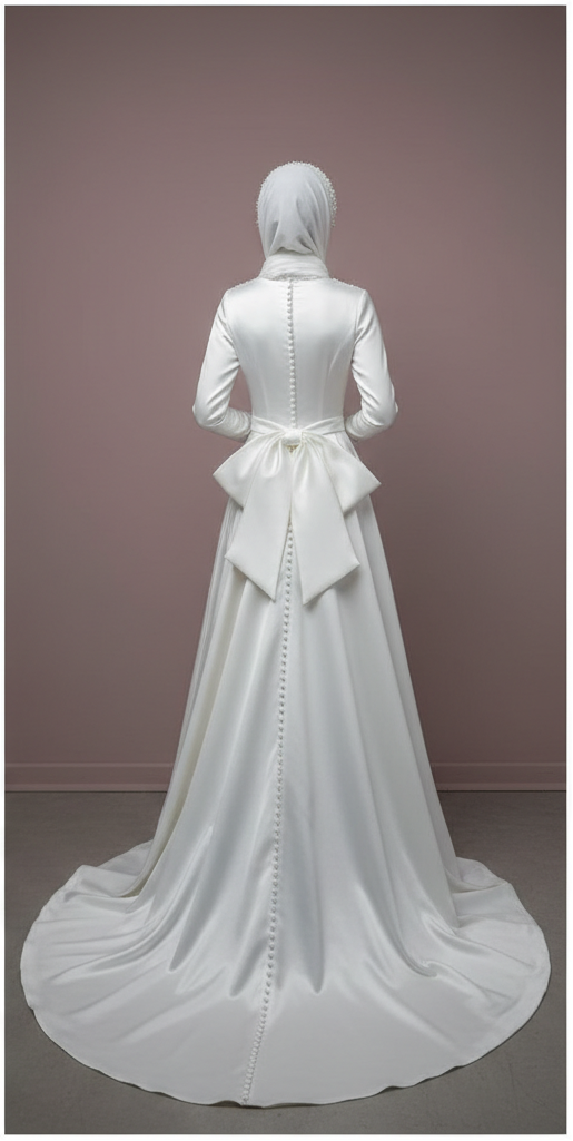 Handcrafted Muslim Bridal Dress for Women Arabic Wedding Style