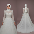 Custom Made Bridal Gown with Long Sleeves and Soft Tulle Wedding Dress