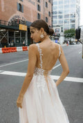 Elegant A-line Wedding Dresses Appliques Spaghetti Straps Backless Lace up for Women Vestidos De Novia Customized