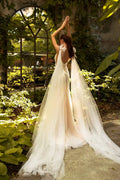 Exquisite Mermaid Wedding Gown with Spaghetti Straps, V-Neckline, and a Flattering Natural Waist for a Glamorous Bridal Look