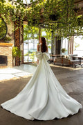 Stunning Mermaid Wedding Gown with Spaghetti Straps, V-Neckline, and a Flattering Natural Waist for a Sophisticated Bridal Look