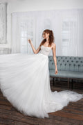 Strapless A-Line Wedding Dress with Sweetheart Neckline & Flattering Natural Waistline