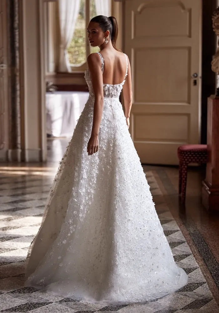 Brilliant Milla Nova Mermaid Wedding Dress Exquisite Lace Wedding Dresses  For Woman Sexy Illusion Square Collar A