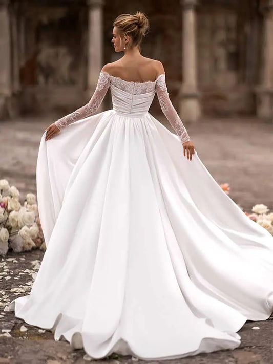 Robes de mariée sirène détachable de luxe élégante sexy sweetheart princesse pleat satin robes nues fête de mode formelle