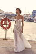 Elegant Mermaid Dresses Wedding Gown for Women Bride Strapless Lace Appliques