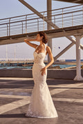 Exquisite Appliques Court Train Mermaid Wedding Dress