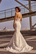 Exquisite Appliques Court Train Mermaid Wedding Dress