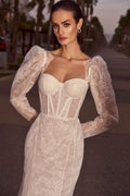 Dress Long Sleeve Mermaid Bride Gowns Sweetheart Illusion New Gown Vestidos De Novia