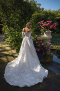 New Exquisite Wedding Dress Lace White Bridal Gowns Off Shoulder Long Sleeve Bride Dresses Sweetheart Wedding Gowns Corset Back